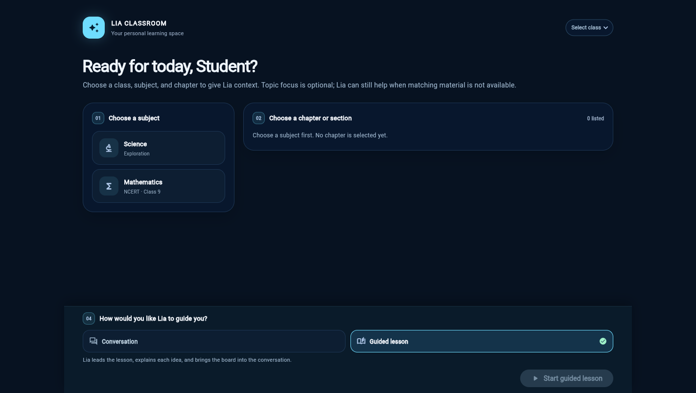 Tutor lesson selector showing Class 9 Science and the Describing Motion Around Us chapter.